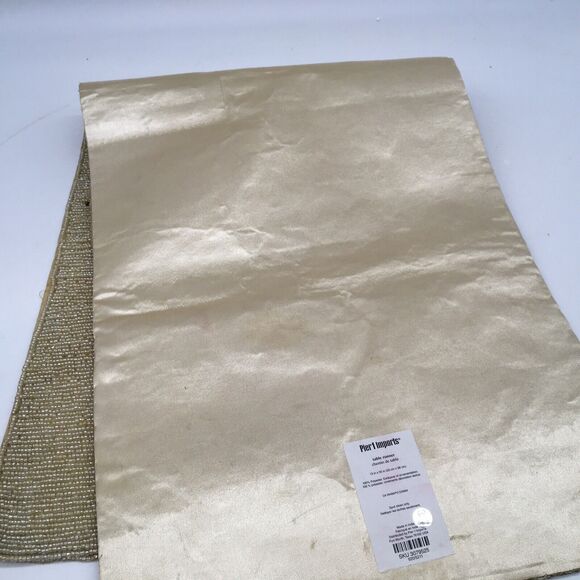 PIER 1 IMPORTS Beaded Table Runner Fall Autumn Thanksgiving 35”x13” Pumpkin Leaf - Picture 10 of 11